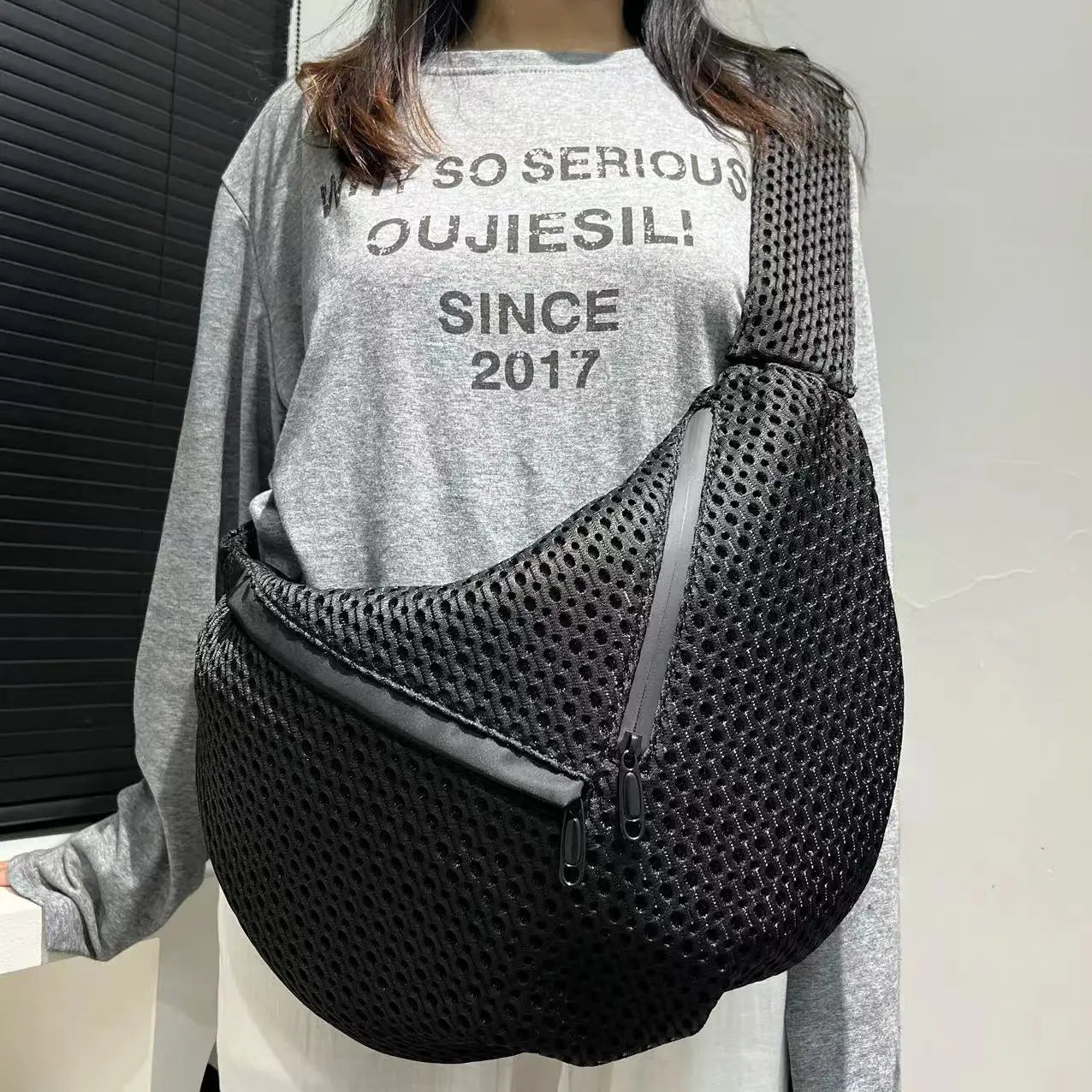 Casual Mesh Crossbody Bag With Large Capacity for Women