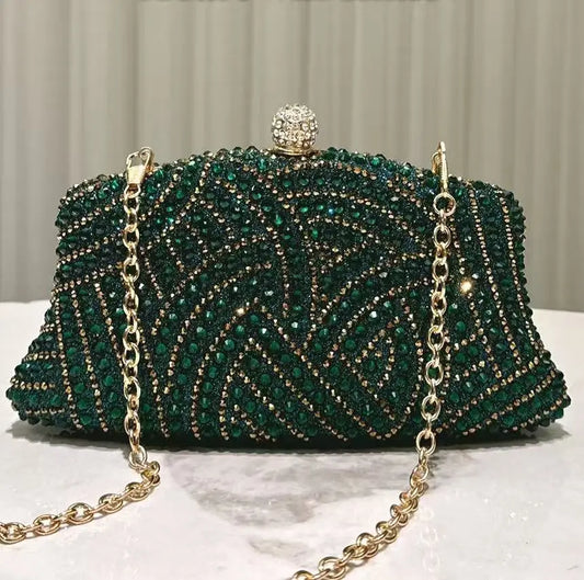 Rhinestone Beaded Evening Clutch Bag