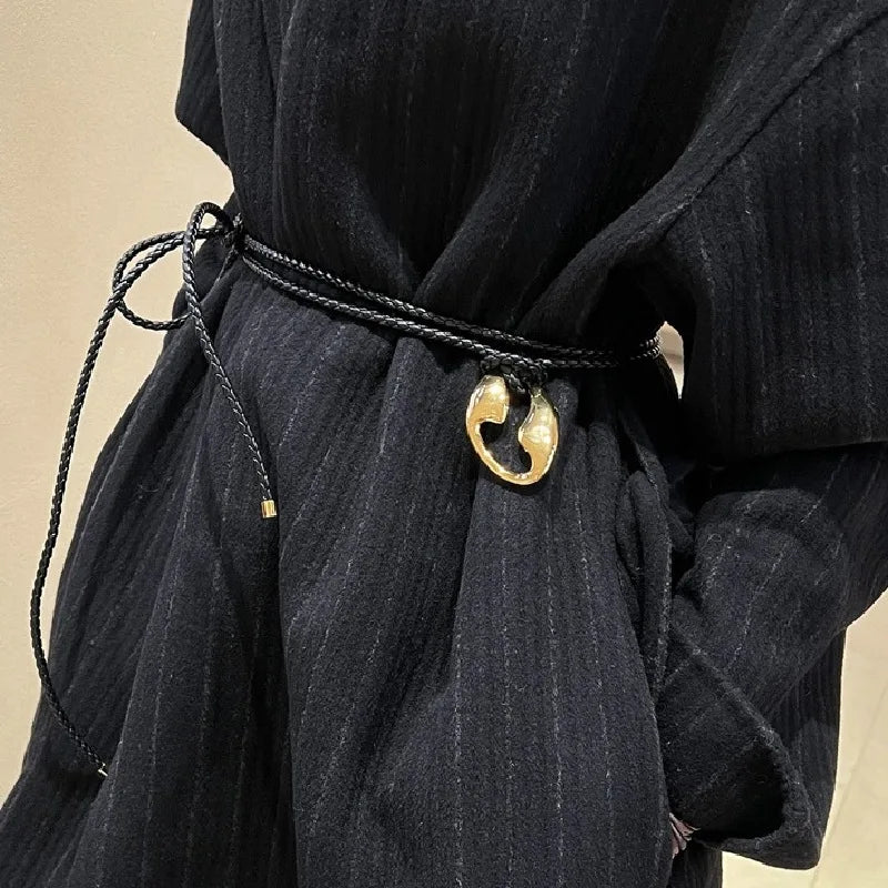 Fashion Braided Gold Knot Waist Chain Belt for Women