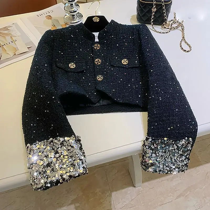 Elegant Single Breasted Cotton Blend Jacket For Women