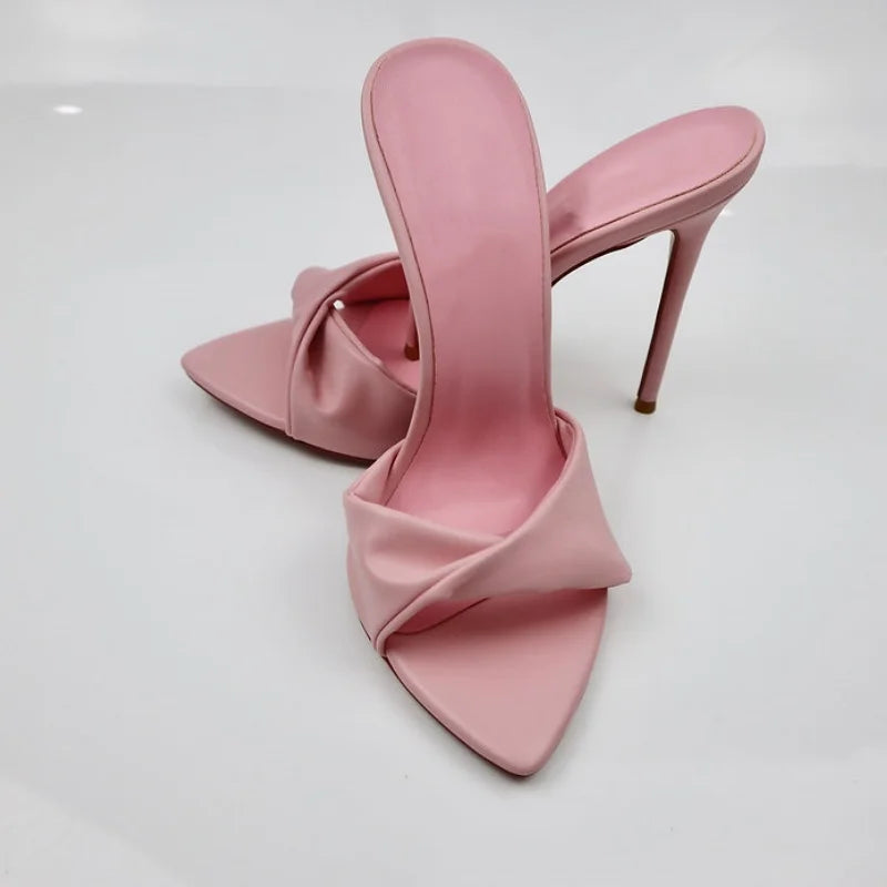 Pointed Toe Slim High Heel Wedding Sandals for Women