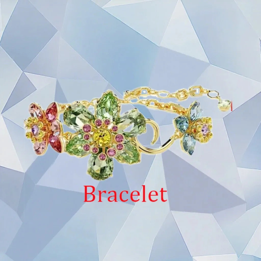 Gold Plated Zirconia Crystal Pendant Set for Women