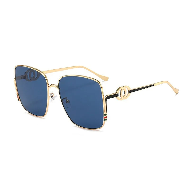 Square Frame Metal Sunglasses