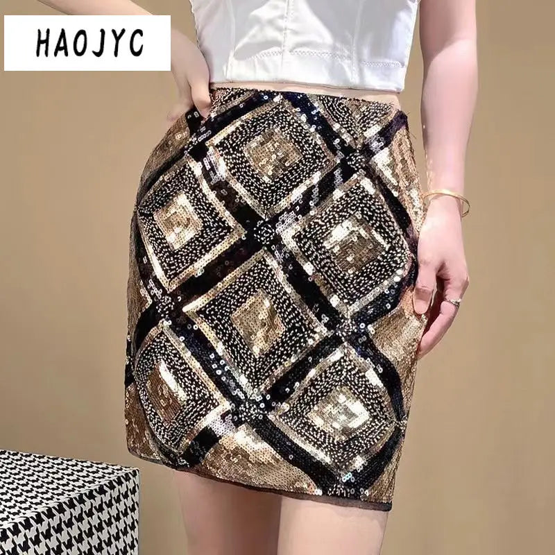 Geometric Beaded Sequined Mini Dress