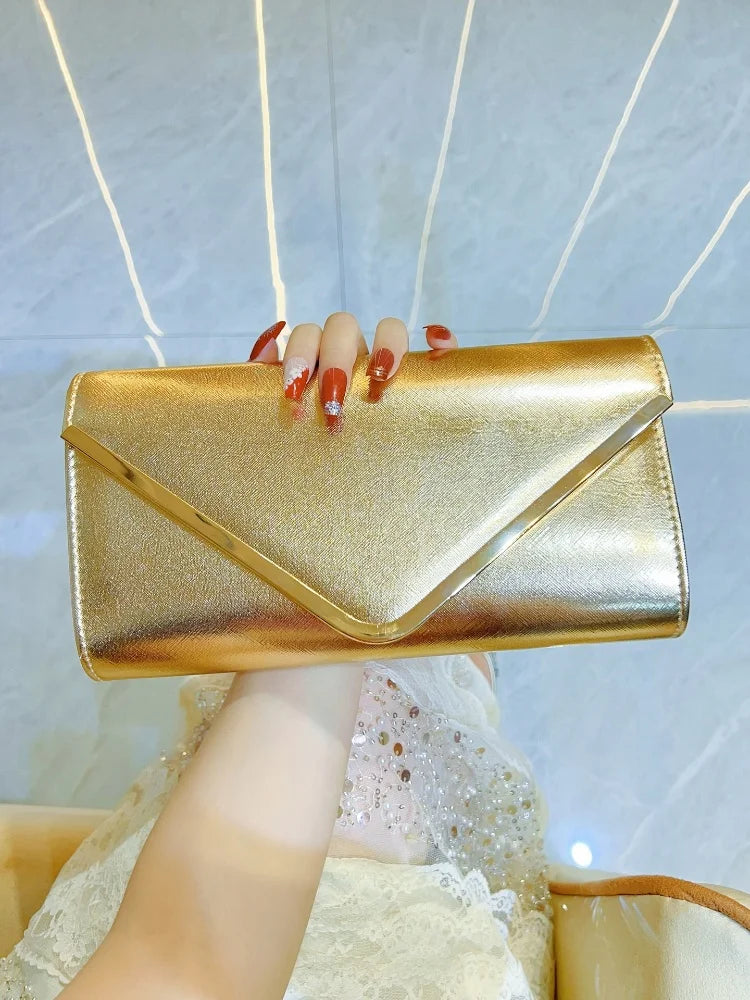 New Women's Envelope Evening Clutch Handbags Elegant Square Bridal Clutch Party Prom Wedding Purse Clutch Shoulder Bags Wallet