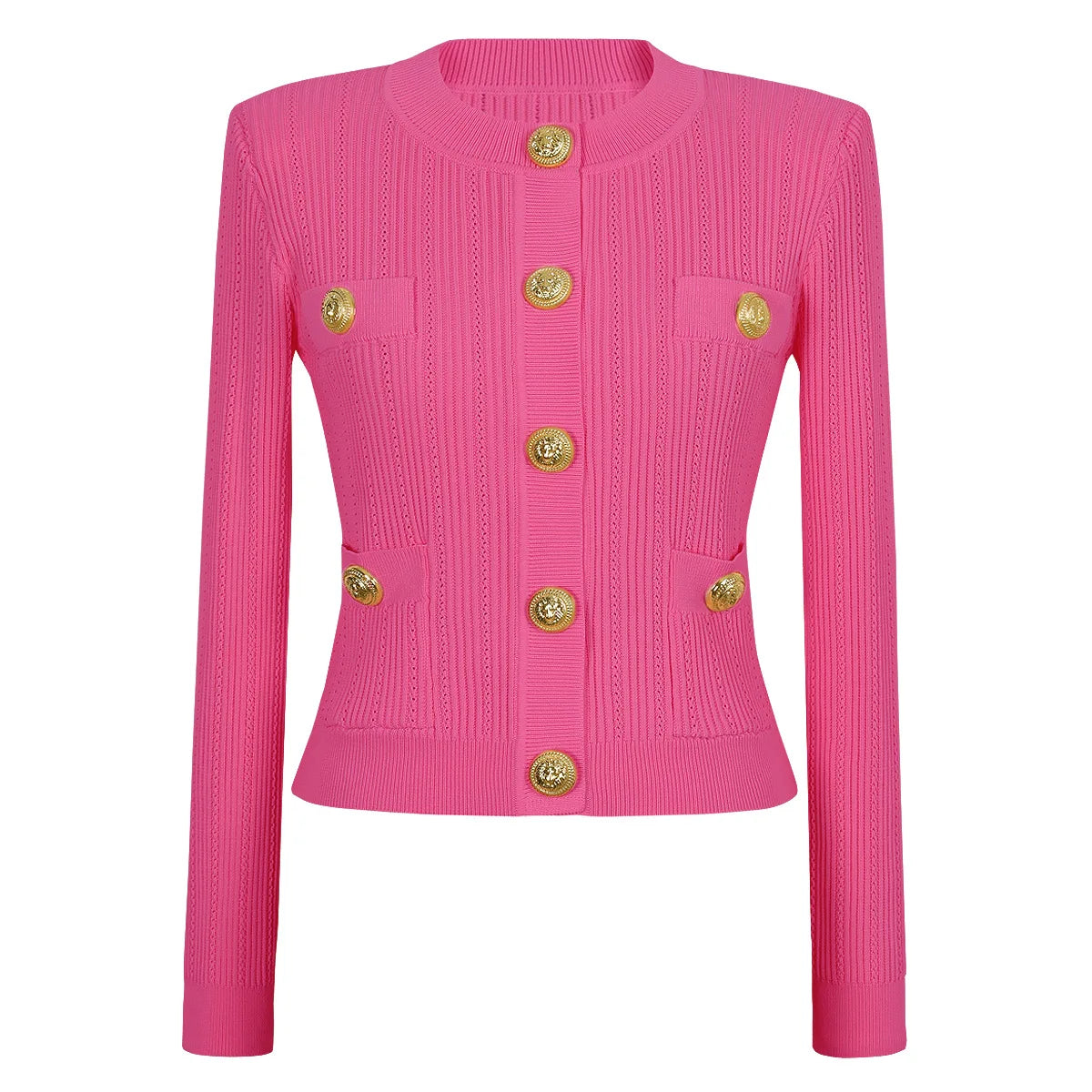 O Neck Knit Sweater Coat