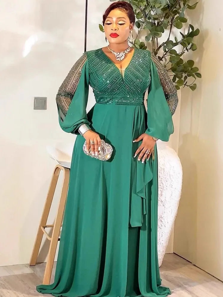 Elegant African Print Traditional Kaftan Dress for Women