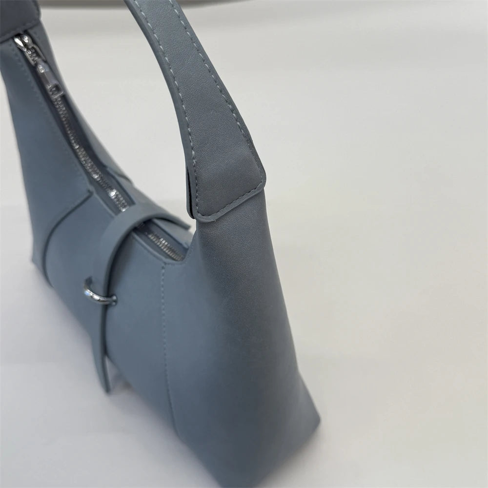 Solid Color Faux Leather Hobo Shoulder Bag for Women