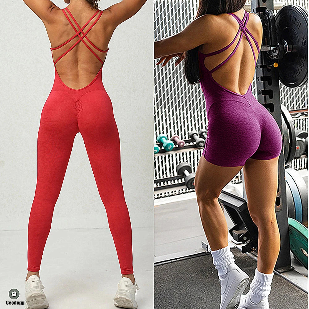 Cross-Back Pad Support Jumpsuit