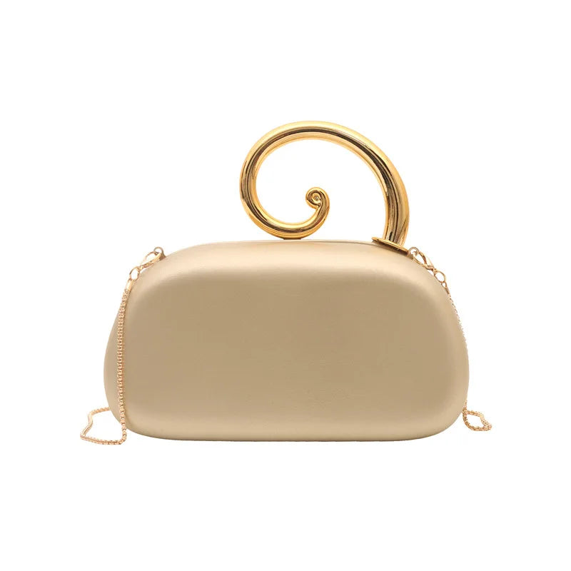 Sequined Irregular Handle Evening Clutch
