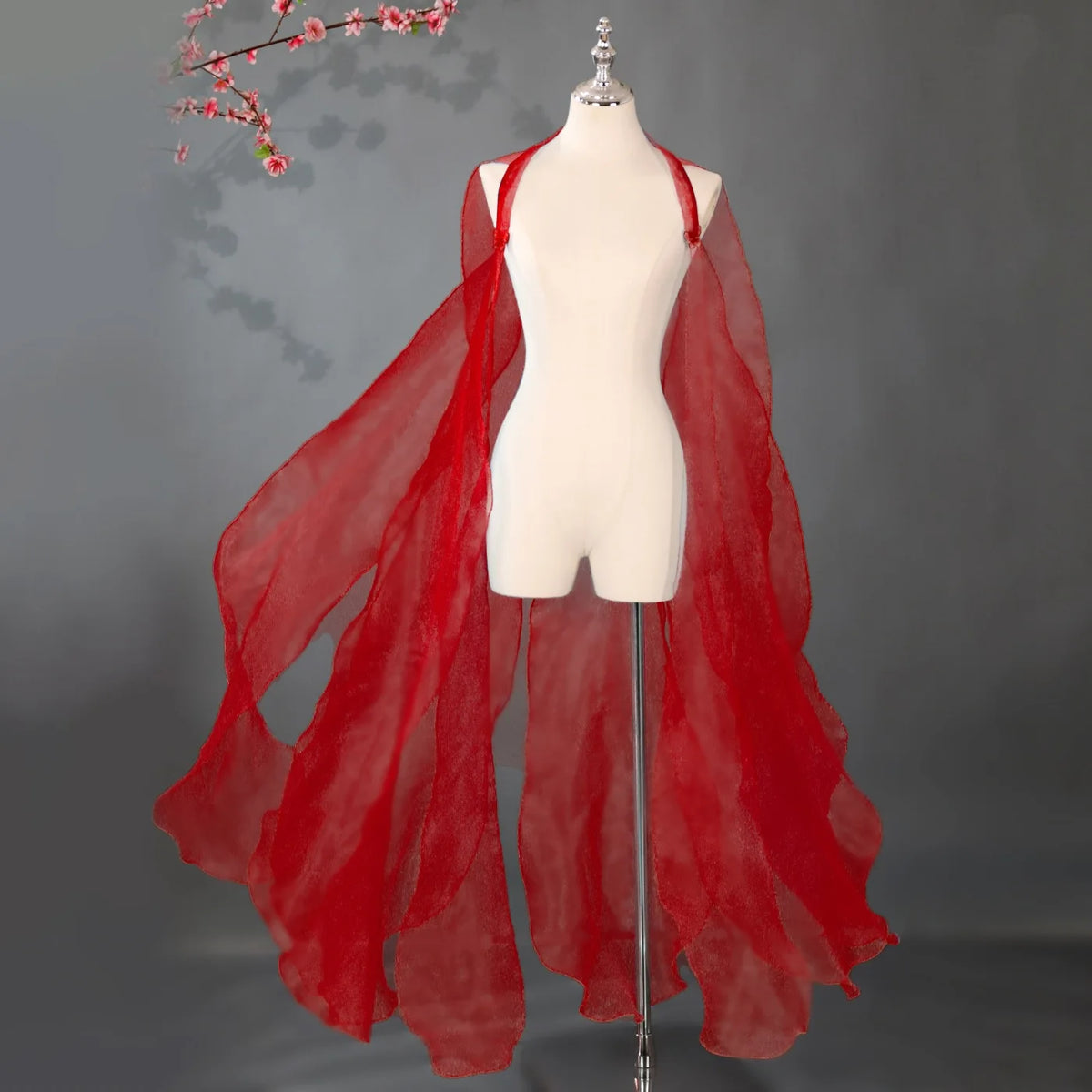 Elegant Fairy Tulle Hanfu Shawl Cape Costume for Women