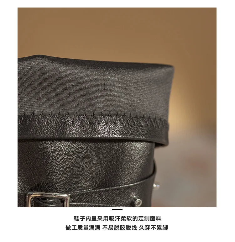 Black Mid Calf Stiletto Boots
