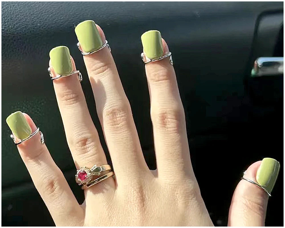 Trendy Thin Stackable Nail Ring Set of 10 for Women