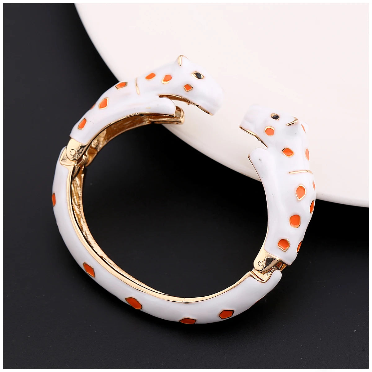 Fashion Colorful Double Leopard Cuff Bracelet for Women