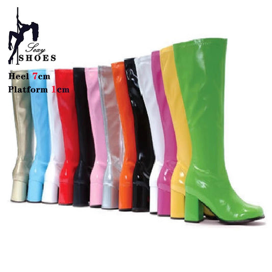 Sleek Shimmering Knee High Boots