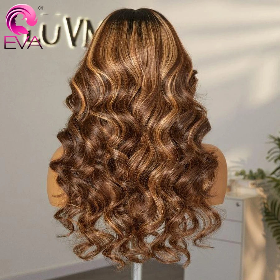 Body Wave 13x6 Hd Lace Frontal Wig Colored Highlight Human Hair Wigs For Women Brazilian 4/27 Blonde 5x5 6x6 HD Lace Closure Wig