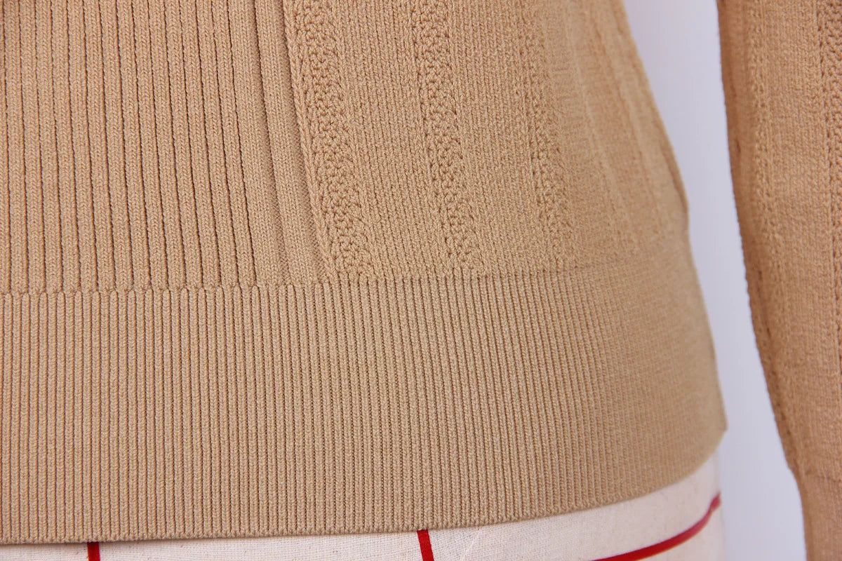 2025 Autumn New Fashion Crew Neck Long-sleeved Top Commuter Single-breasted Slim-fit Sweater Cardigan Jacket for Women