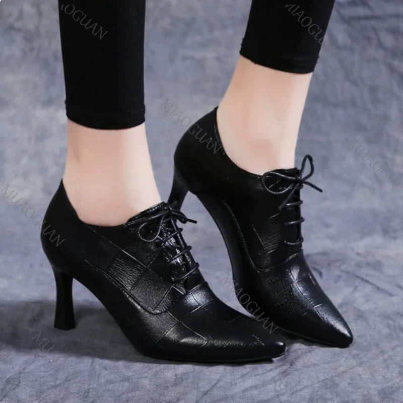 Pointed Toe Square Heel Pumps