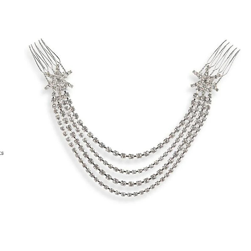 Star Crystal Tassel Hair Comb Headpiece