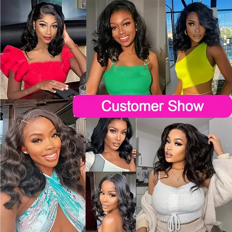 Glueless Short Human Hair Body Wave Bob Wig for Women