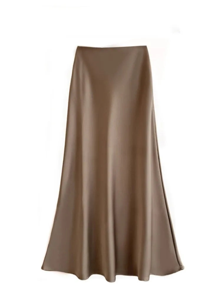 Chic Solid Color High-Waisted Fishtail Skirt for Women