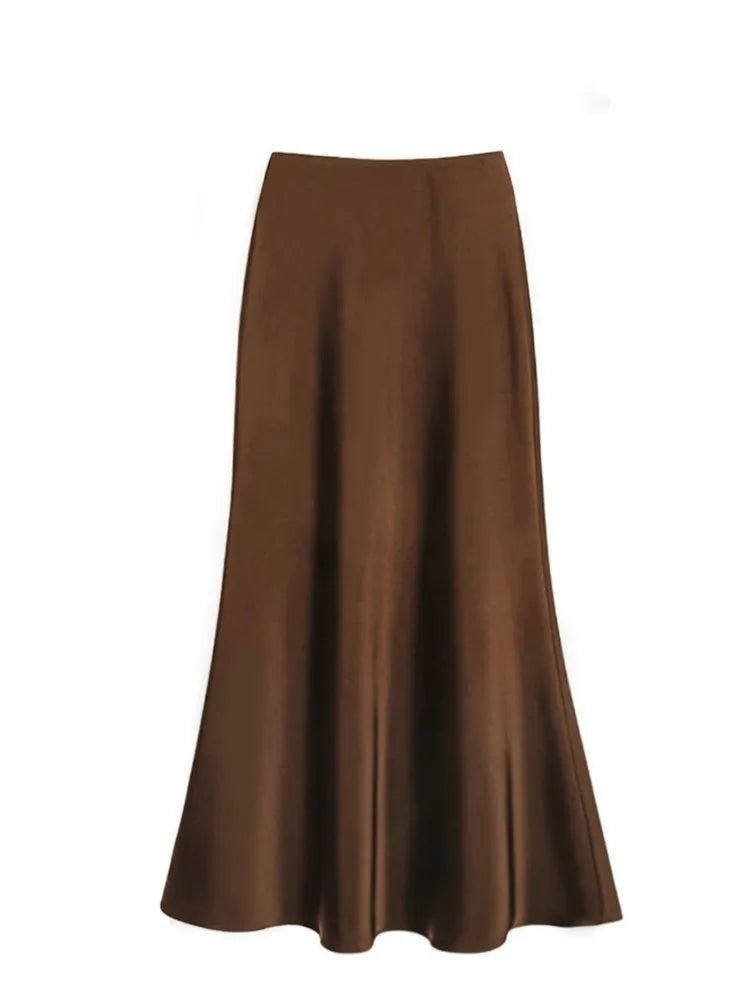 Chic Solid Color High-Waisted Fishtail Skirt for Women