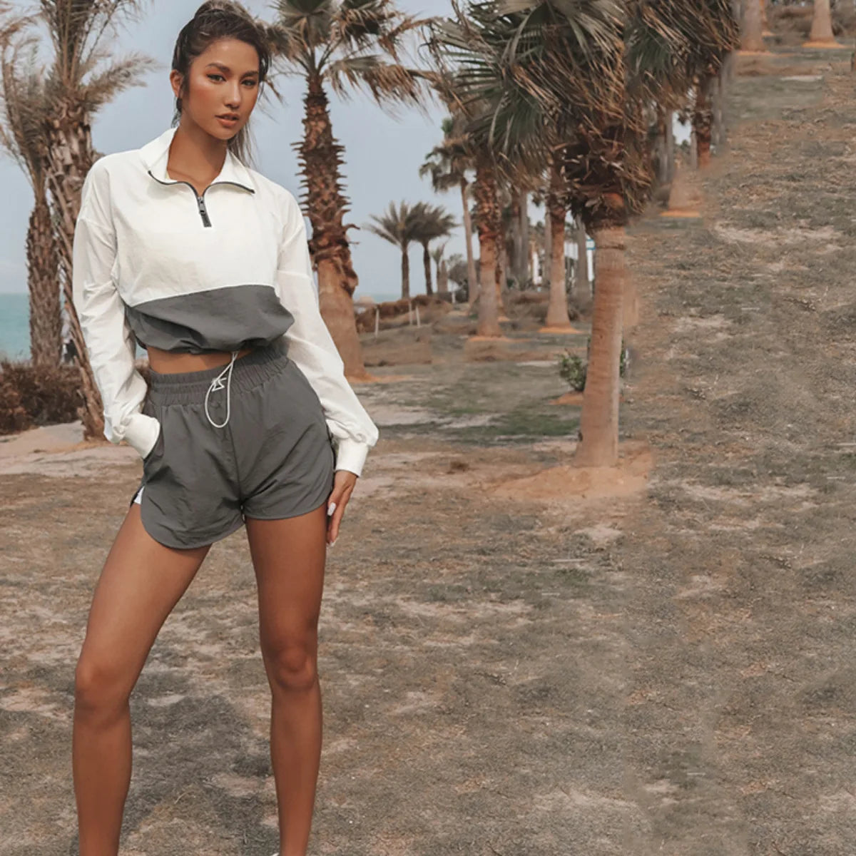Casual Two Piece Pullover Shirt and Shorts Set for Women