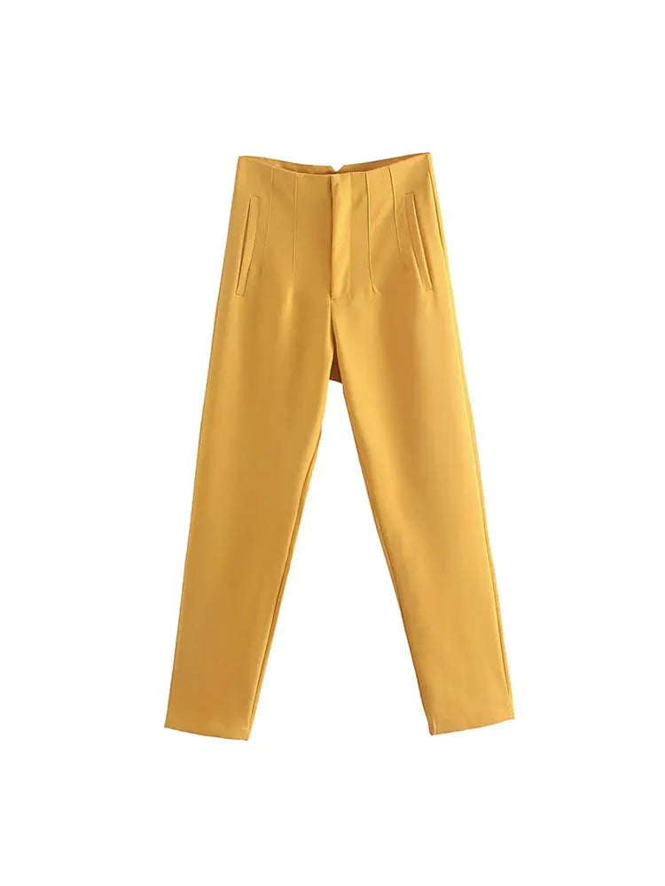 NLZGMSJ 2025 Women's Summer Pants Pencil High Waist Pants for Women Cropped Trousers Womens Streetwear Office Pants ﻿