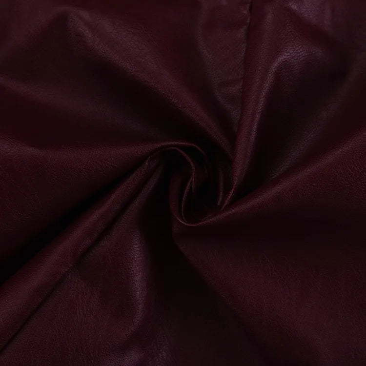 Faux Leather Two Piece Dress Coat Set