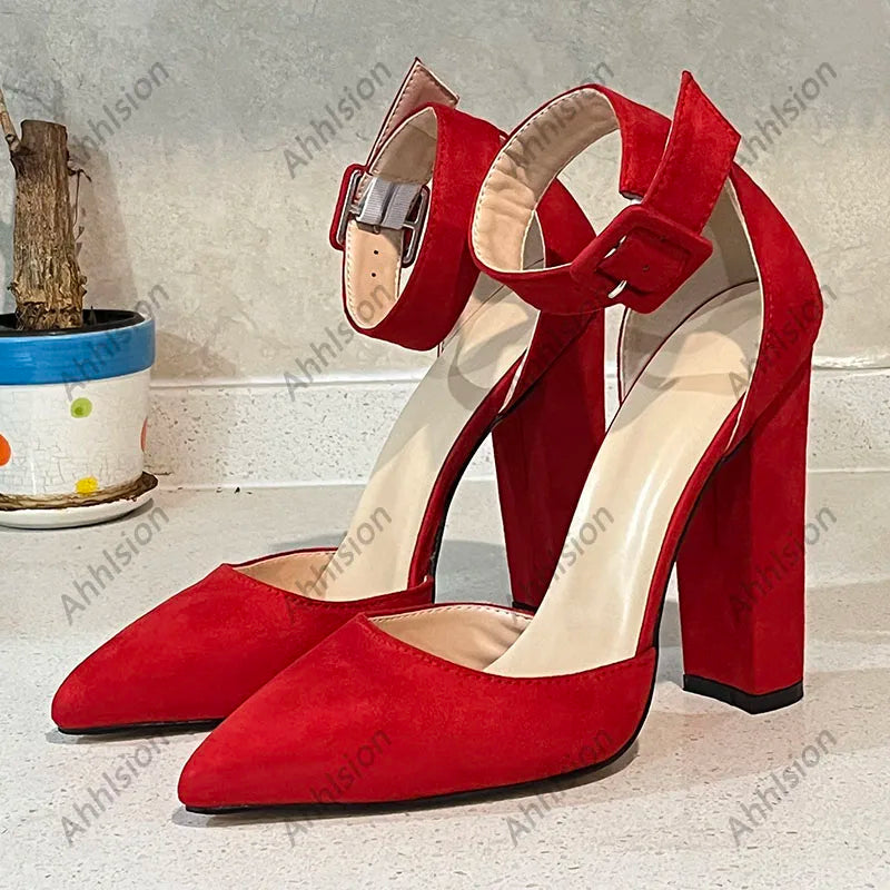 Elegant Faux Suede Pointed Toe High Heel Pumps For Women