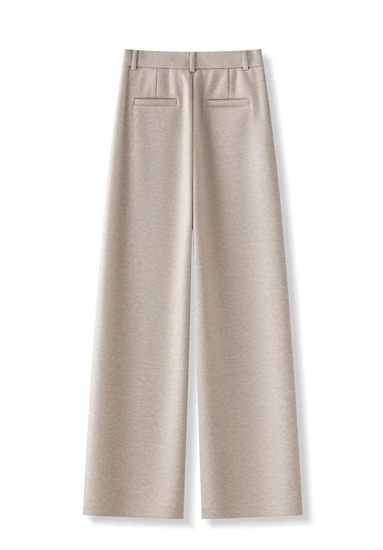 Full Length Textured Woolen Wide Leg Pants For Women