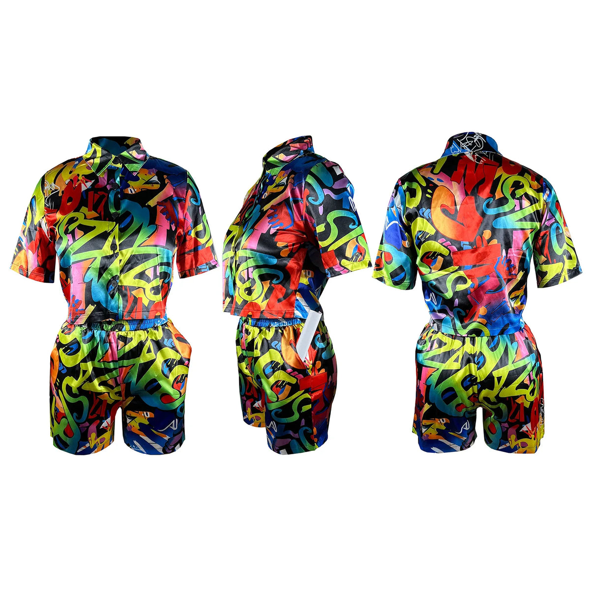 African Print Dashiki Two Piece Set With Shorts for Women