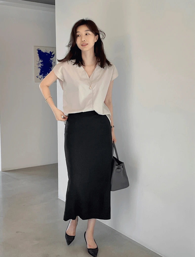 Shirts & Blouses For Women Half Sleeve Summer Loose Button Up Woman Top V Neck Simple Cheap Stylish Offer Aesthetic Hot Xl S Xxl