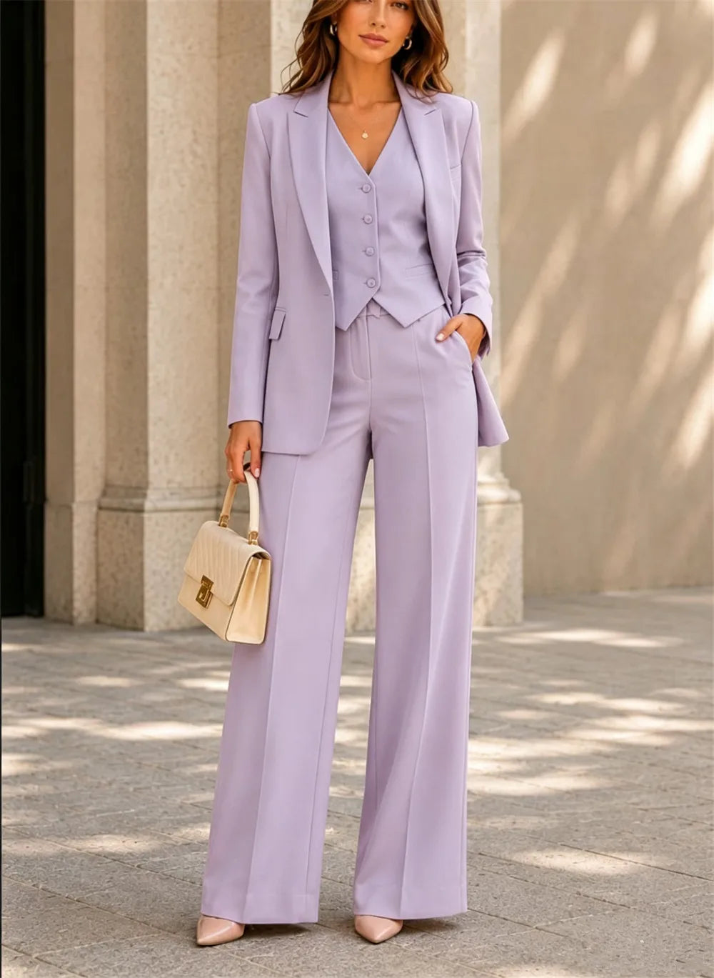 Pink Three Piece Stretch Suit