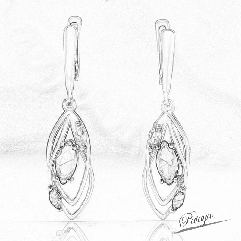 Pomegranate Red Zircon Drop Earrings