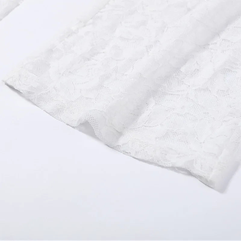 Elegant Lace Trim Two Piece Wide Leg Pant Set for Women