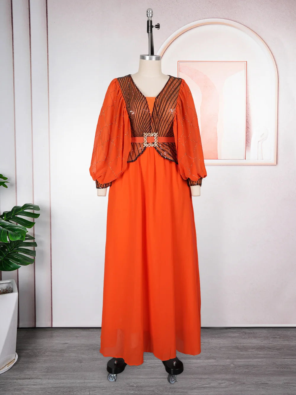 Elegant African Ankara Kaftan Evening Dress for Women