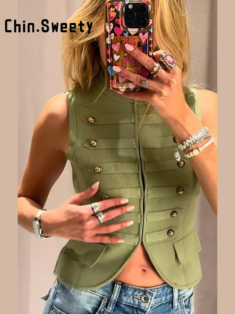 Comfortable Knitted O Neck Sleeveless Vest For Women