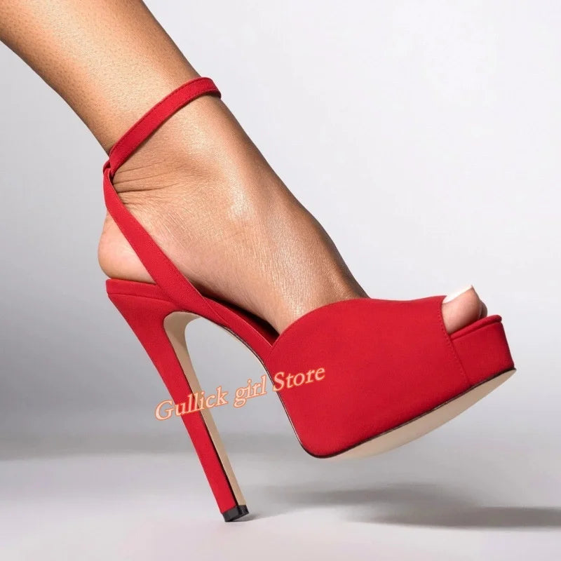 Patent Leather Open Toe Platform Stiletto Pumps for Women