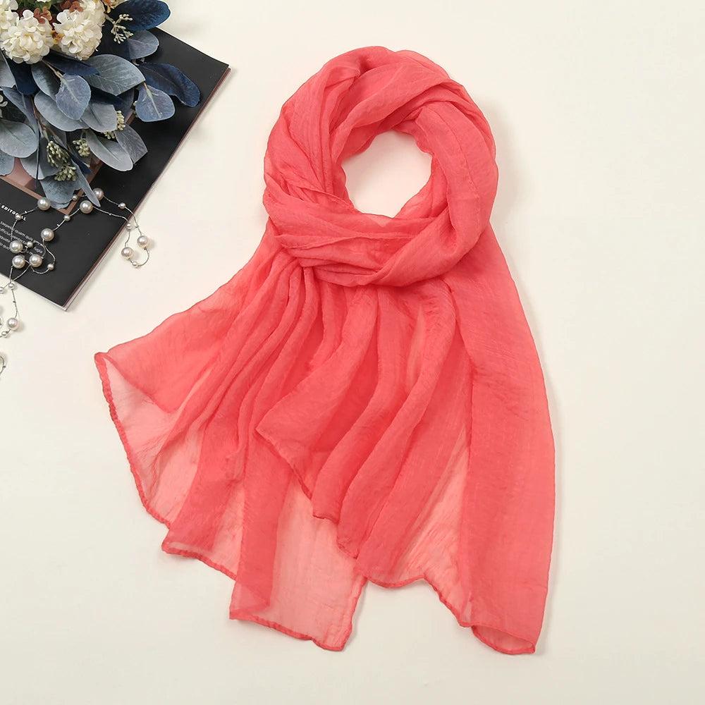 Oversized Chiffon Sun Protection Beach Wrap Scarf for Women