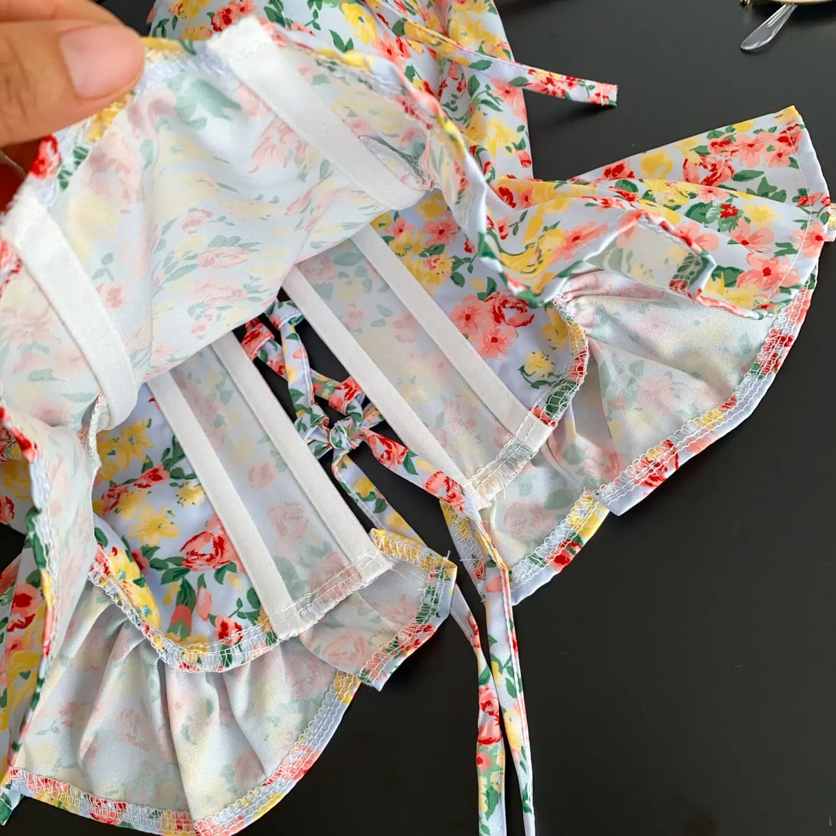 Summer Floral Lace-Up Corset Camisole Top for Women