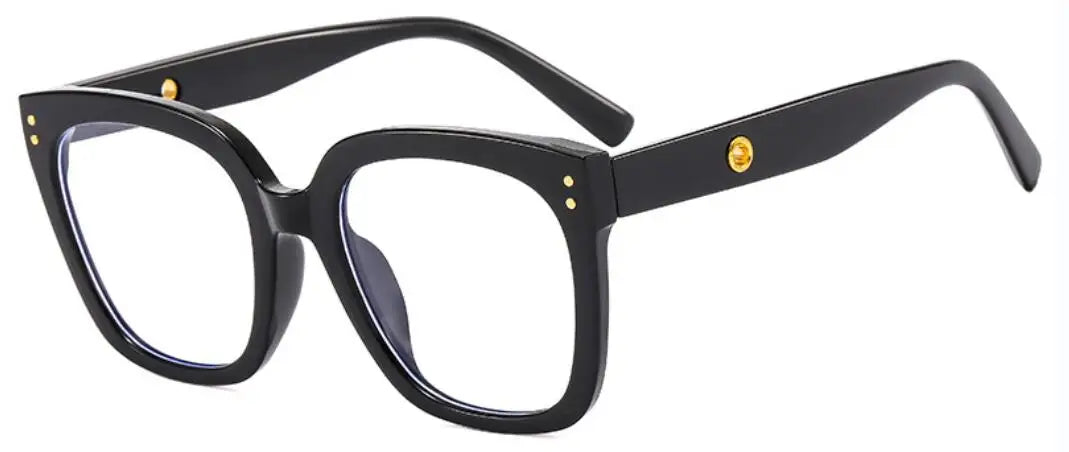 Oversized Square Reading Glasses with Rivet Detail for Women