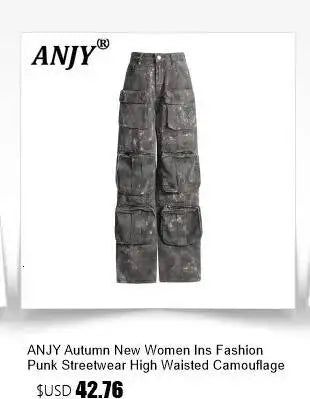ANJY Summer New Women's High Street Fashion Unique Design Denim Patchwork Contrast Color Button Vest Casual Wide Leg Pants A7944