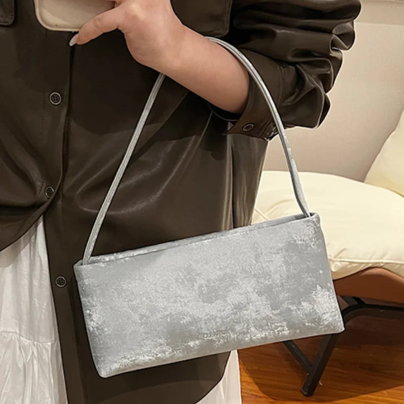 Retro Texture Design Underarm Bag Solid Color Simple Advanced Versatile Ladies Handbag Elegant Fashion Exquisite Shoulder Bag