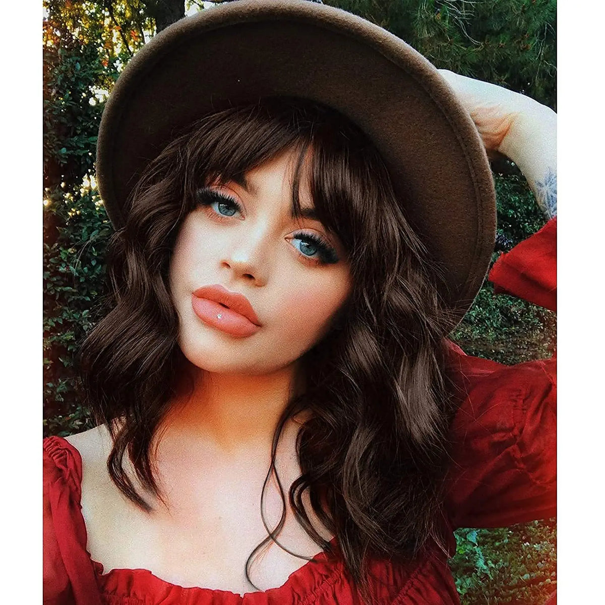 Pastel Synthetic Wavy Shoulder Length Wig for Women