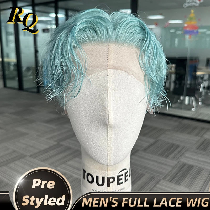 Natural Looking Pre Styled Transparent Lace Front Wig For Men