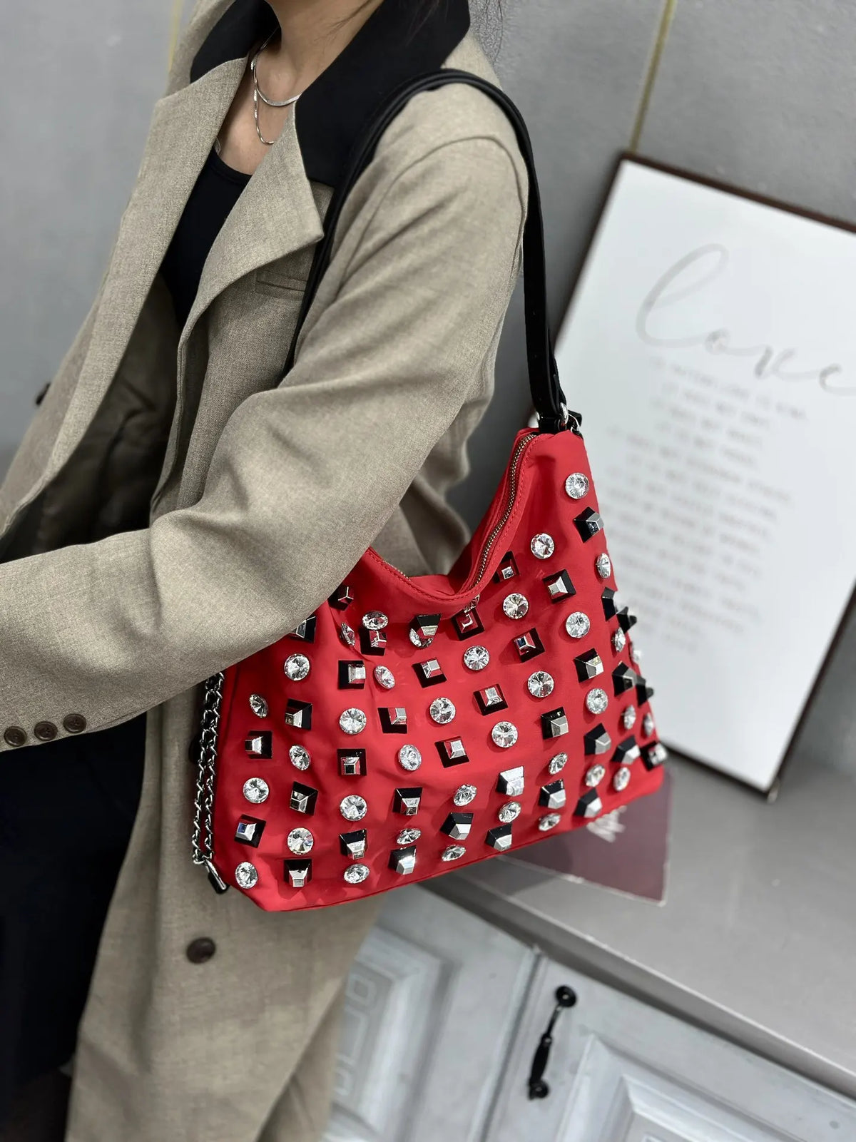 Women's Shoulder Bag Luxury Brand Diamond-encrusted Shiny Women's Shoulder Crossbody Bag Fashion Diamond-encrusted Women's Bag