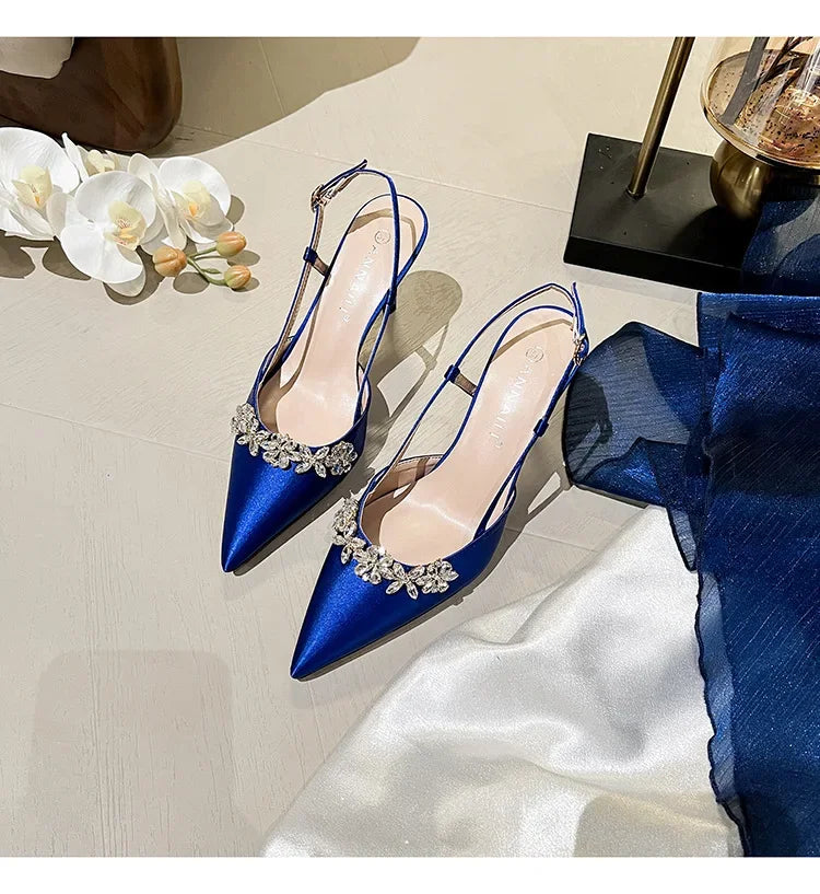 Crystal Buckle Pointed Pumps
