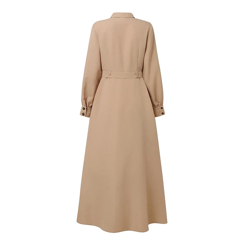 Belted Button Up Maxi Shirt Dress