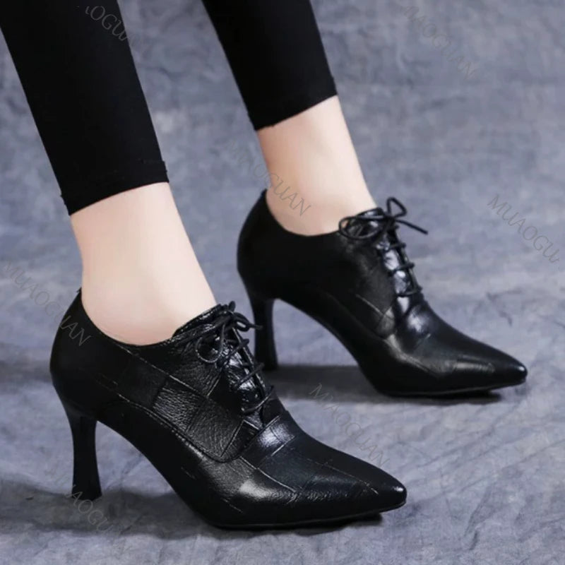 Pointed Toe Square Heel Pumps
